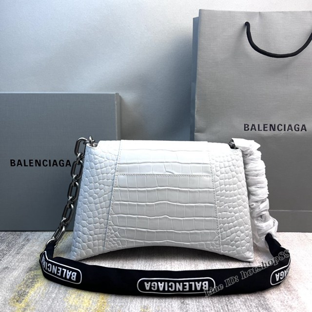 Balenciaga專櫃爆款鱷魚紋女士皮包 巴黎世家2022鏈條包Downtown S號單肩包 款號:8509 fyj1252